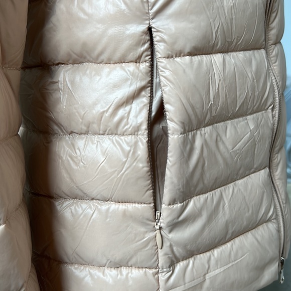 PATRIZIA PEPE Womens down feather puffer zip up jacket cream tan - Picture 5 of 12